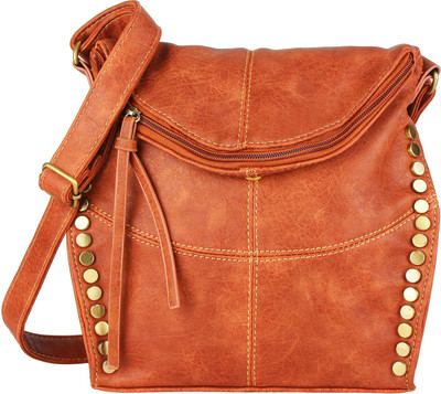 

Lino Perros Women Casual Tan Leatherette Sling Bag