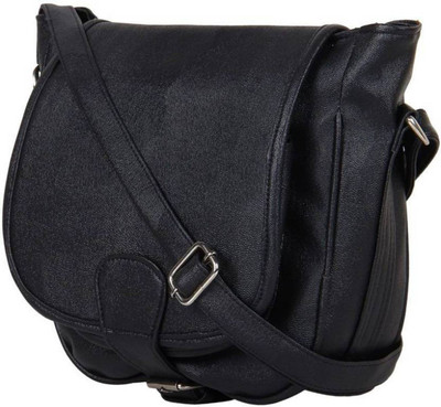 

baberwal enterprises Girls Casual Black Leatherette Sling Bag