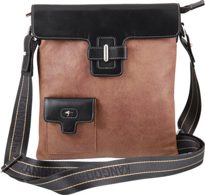 

Kangoo Men & Women Casual Brown Genuine Leather Sling Bag