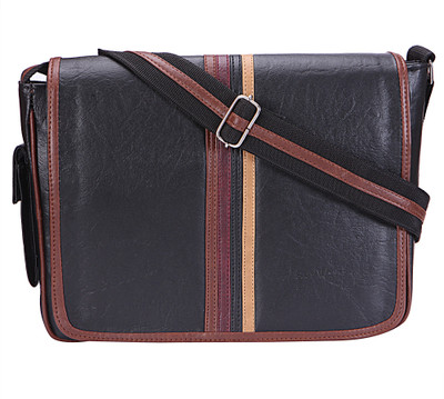 

Skyways Men & Women Casual Black Leatherette Messenger Bag