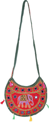

Rajrang Women Casual Red Cotton Sling Bag
