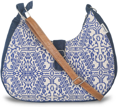 

Pickpocket Women Casual Blue Canvas Sling Bag