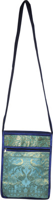 

Lal Haveli Women Casual Blue Silk Shoulder Bag