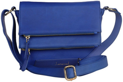 

Justanned Women Casual Blue Genuine Leather Sling Bag