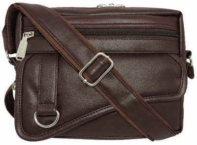 

Chimera Leather Men & Women Casual Brown Leatherette Sling Bag