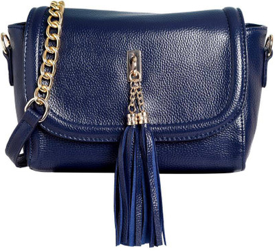 

Lino Perros Women Casual Blue Leatherette Sling Bag