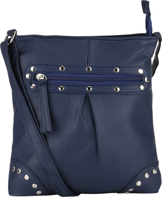 

Bling It On Women Casual Blue PU Sling Bag