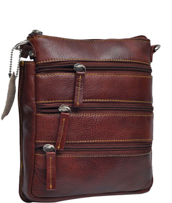 

Hawai Women Casual Brown Genuine Leather Sling Bag