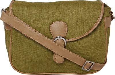 

Campus Sutra Men & Women Green Denim Sling Bag
