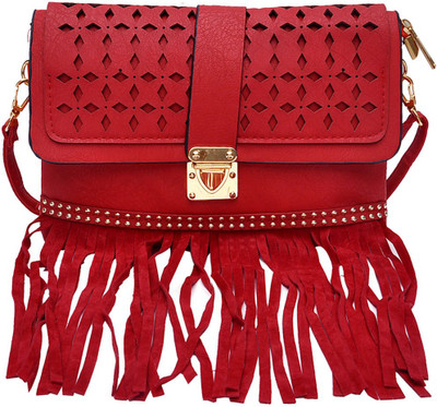 

Hawai Women Evening/Party Red PU Sling Bag