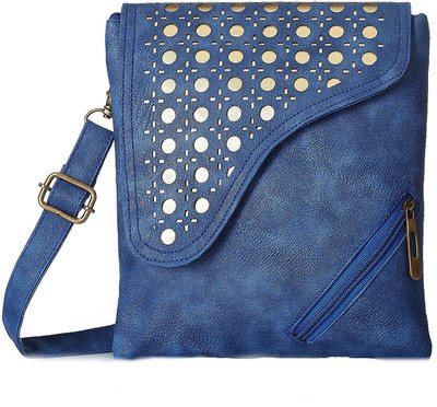 

Creative India Exports Men & Women Casual Blue Genuine Leather Sling Bag