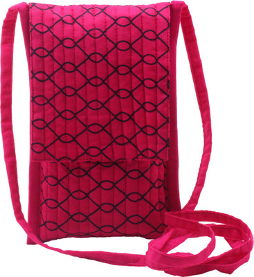 

Flying Thread Women Casual Pink Cotton Sling Bag