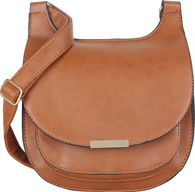 

Lino Perros Women Casual Tan Leatherette Sling Bag