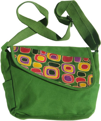 

Bhoomija Women Casual Green Canvas Sling Bag