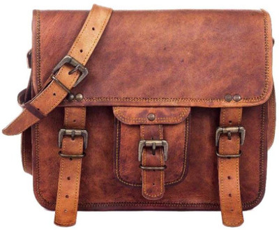 

Crafat Vintage Genuine Leather Office Men’s Laptop Shoulder Messenger Bag (9x11) Sling Bag(Brown, 8 L)
