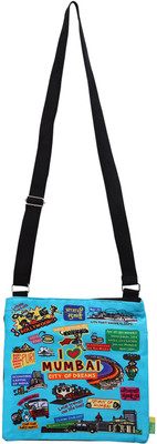 

Eco Corner Women Casual Blue Cotton Sling Bag