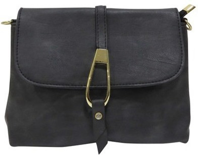 

Deepsum Girls Casual Black Rexine Sling Bag