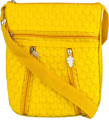 

Glitters Girls Casual Yellow Rexine Sling Bag