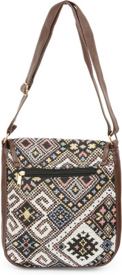 

Lorna Women Multicolor Leatherette, Cotton Sling Bag