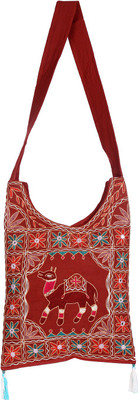 

Rajrang Women Casual Maroon Cotton Sling Bag