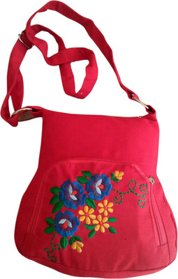 

Fly Angels Women Casual Red Canvas Sling Bag