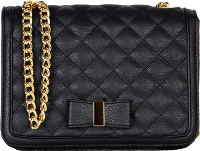 

Chemistry Women Evening/Party Black PU Sling Bag