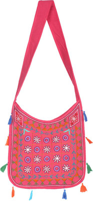 

Rajrang Women Casual Pink Cotton Sling Bag