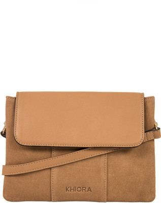

Khiora Women Casual Tan Genuine Leather Sling Bag