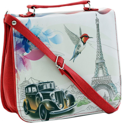 

Felicita Women Casual Red, White PU Sling Bag
