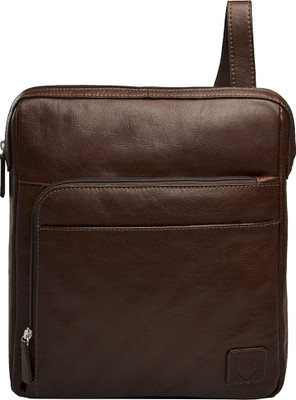 

Hidesign Men Formal Brown Genuine Leather Sling Bag