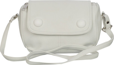 

Leather Land Women Casual White Leatherette Sling Bag
