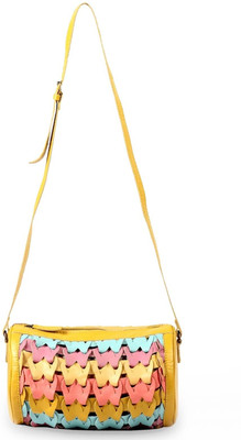

Brune Girls Casual Yellow Genuine Leather Sling Bag