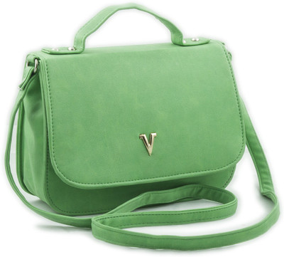 

Voaka Girls Casual Green Leatherette Sling Bag