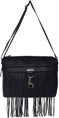 

Justanned Women Casual Black Genuine Leather Sling Bag