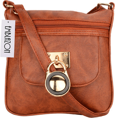 

Emblazon Men & Women Casual Brown PU Sling Bag