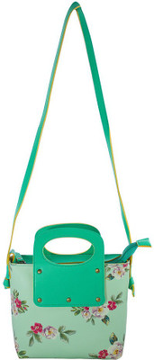 

Heels & Handles Women Casual Green Leatherette Sling Bag