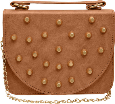 

tap fashion Women Evening/Party Brown PU Sling Bag