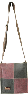 

Anekaant Women Casual Brown Genuine Leather Sling Bag