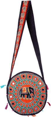 

Rajrang Women Casual Multicolor Cotton Sling Bag