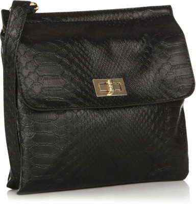 

Addons Women Casual Black PU Sling Bag