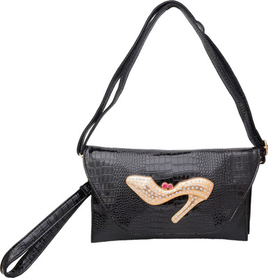 

Omkar Shopy Girls Casual Black PU Sling Bag