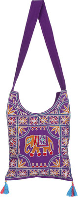 

Rajrang Women Casual Purple Cotton Sling Bag