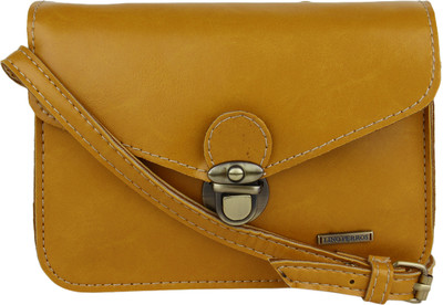 

Lino Perros Women Casual Yellow Leatherette Sling Bag