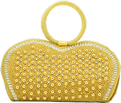 

Chouhan Stylish Girls Evening/Party Yellow Nylon Clutch