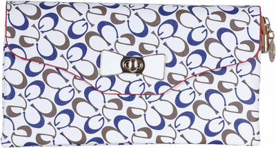 

SS Magic Women Casual White, Blue, Brown Leatherette Clutch, Blue;brown;white