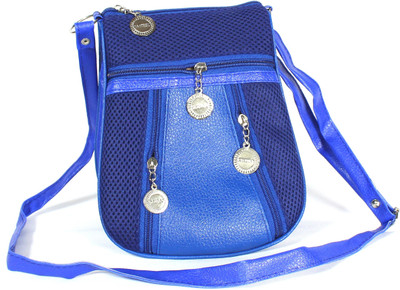 

CARRY MEE Girls Casual Blue PU Sling Bag