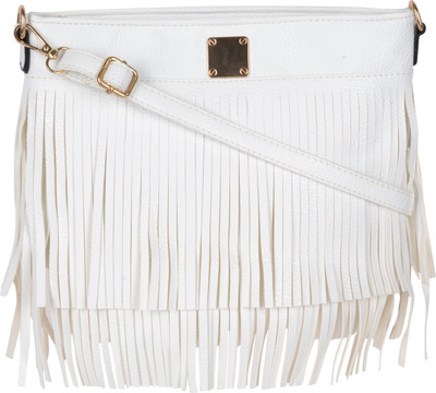 Kleio Women Evening/Party White PU Sling Bag