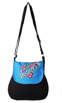 

Bag Factory Girls Casual Black, Blue, Pink Canvas Sling Bag