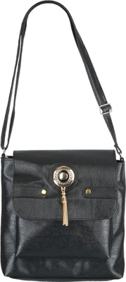 

Fristo Women Casual Black PU Sling Bag