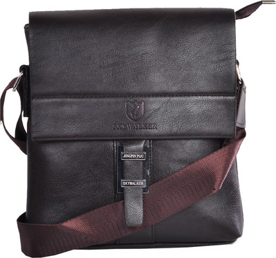 

LeCobbs Men Brown Leatherette Sling Bag